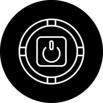 Engine Start Button Line Circle Inverted vector