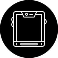 Digital Tablet Gadget Line Circle Inverted vector