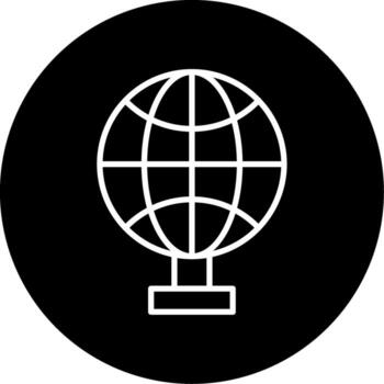 Rotating World Globe Line Circle Inverted vector