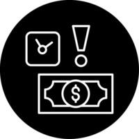 Late Payment Penalty Alert Line Circle Inverted vector