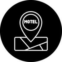 Motel Lodging Geo Marker Line Circle Inverted vector