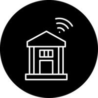 Strong Wi Fi Signal Icon Line Circle Inverted vector