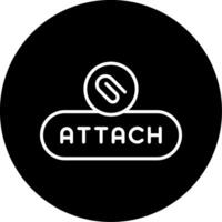 Attach Document Button Line Circle Inverted vector