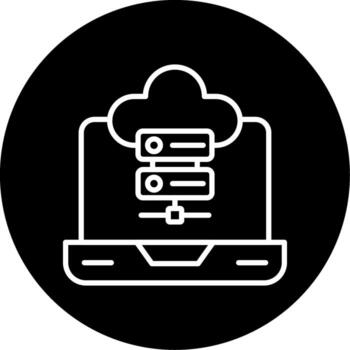 web servidor hospedaje estante línea circulo invertido vector