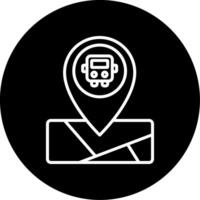 Bus Stop Location Tag Line Circle Inverted vector