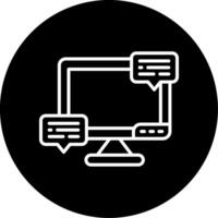 Quick Freelance Instant Messaging Line Circle Inverted vector