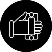 Hanging Hand Straps for Standing Line Circle Inverted vector