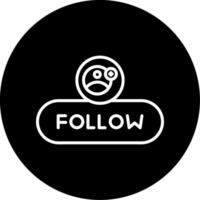 Follow User Button Line Circle Inverted vector