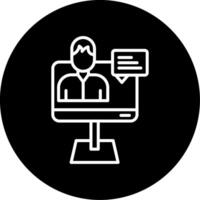 Virtual Team Conference Line Circle Inverted vector