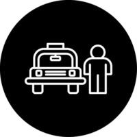 Professional Valet Parking Service Line Circle Inverted vector