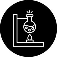 Laboratory Bunsen Burner Line Circle Inverted vector
