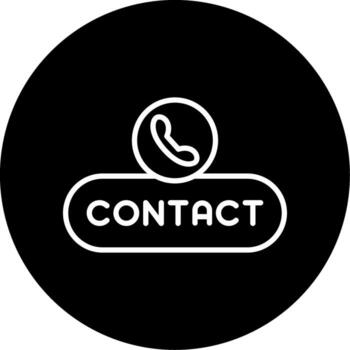 Contact Support Button Line Circle Inverted vector