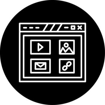 Engaging Website Text Content Line Circle Inverted vector