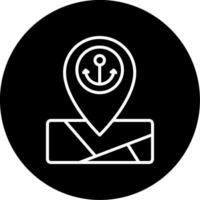 Marina Harbor Location Line Circle Inverted vector