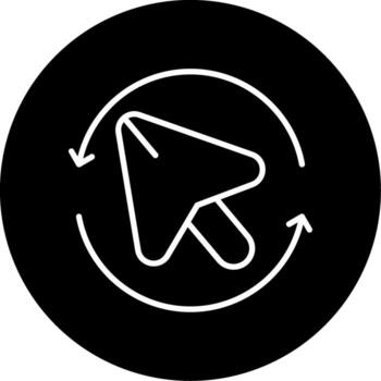 actualizar web página línea circulo invertido vector