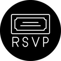 RSVP Confirmation Request Line Circle Inverted vector