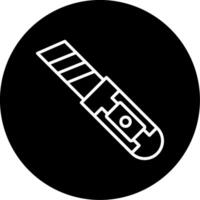 Folding Utility Knife Line Circle Inverted vector