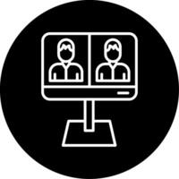 Group Audio Conference Call Line Circle Inverted vector