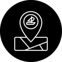 Ferry Dock Map Marker Line Circle Inverted vector