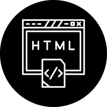 HTML Source Code Snippet Line Circle Inverted vector