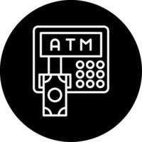Station ATM Machine Line Circle Inverted vector