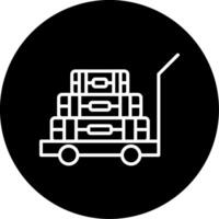 Luggage Storage Shelf in Train Line Circle Inverted vector