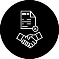 Mutual Freelance Contract Termination Line Circle Inverted vector