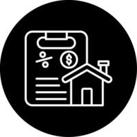 Mortgage Home Loan Paperwork Line Circle Inverted vector