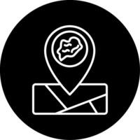 Riverbank Map Marker Line Circle Inverted vector