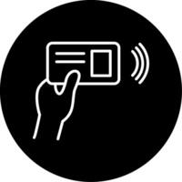 NFC Card Reader Terminal Line Circle Inverted vector