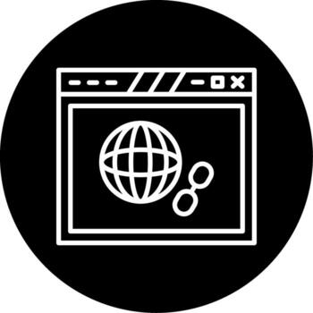 Interlinked Web Chain Icon Line Circle Inverted vector