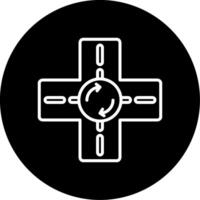 Road Roundabout Symbol Line Circle Inverted vector