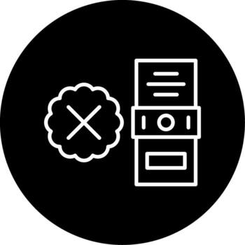 crítico sistema error notificación línea circulo invertido vector