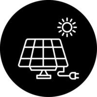Eco Solar Panel Installation Line Circle Inverted vector