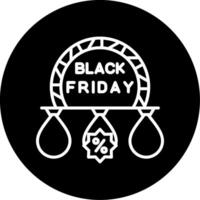 Flashy Black Friday Sign Line Circle Inverted vector