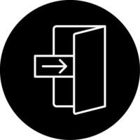 Emergency Bus Exit Sign Line Circle Inverted vector