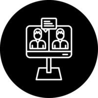 Zoom Online Meeting Invite Line Circle Inverted vector