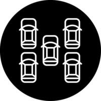 Urban Parallel Parking Line Circle Inverted vector