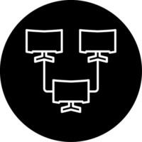 Local LAN Party Event Line Circle Inverted vector