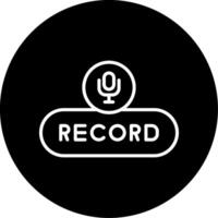 Record Voice Button Line Circle Inverted vector
