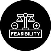 Economic Feasibility Risk Report Line Circle Inverted vector