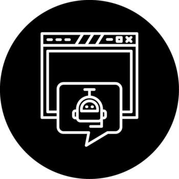 Automated Customer Service Chatbot Line Circle Inverted vector