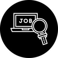 Digital Job Search Icon Line Circle Inverted vector