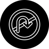 No U Turn Prohibited Sign Line Circle Inverted vector
