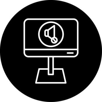 Red Mute Microphone Button Line Circle Inverted vector