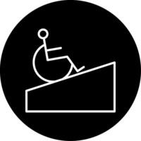 Accessibility Boarding Ramp Line Circle Inverted vector