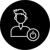 Shutdown Computer Now Line Circle Inverted vector