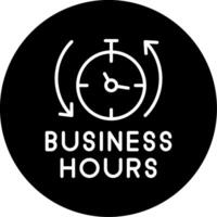 Official Business Hours Notice Line Circle Inverted vector