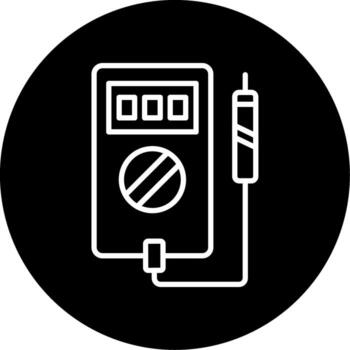 Digital Multimeter Device Line Circle Inverted vector