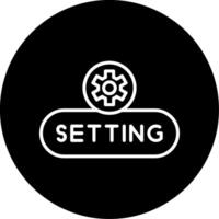 Open Settings Button Line Circle Inverted vector